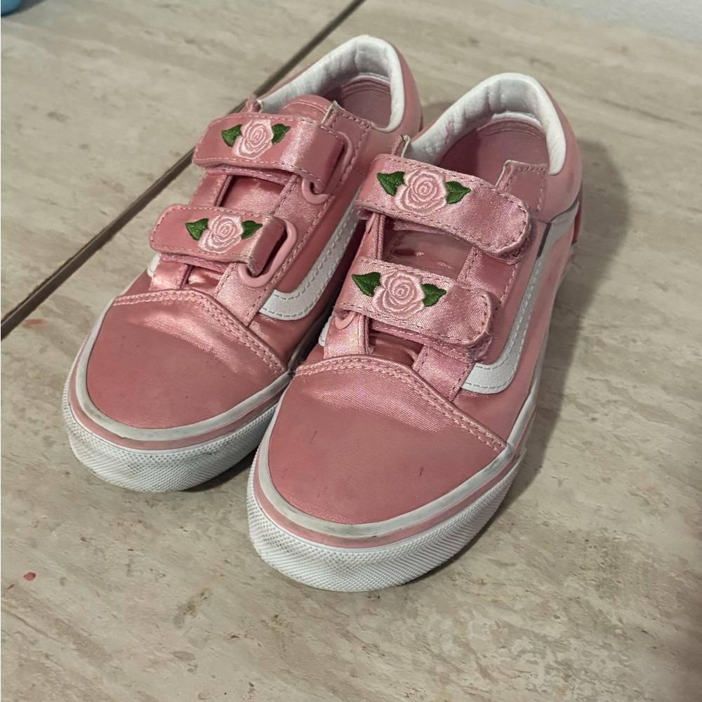 Vans Pink Floral Kids Sneakers